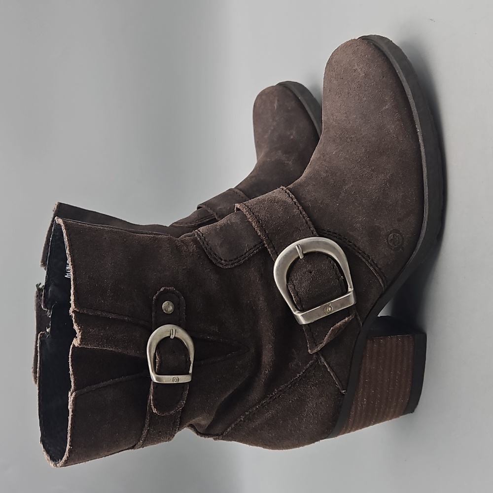 Born Galene Rustic Brown Leather Suede Distressed Moto Boots Women’s Size 7